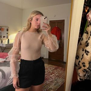 Forever 21, small, cream, sheer sleeve top